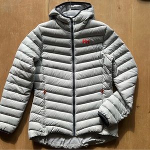 NWOT Helly Hansen Women’s Verglas Hooded Down Insulator Jacket - Grey - Medium